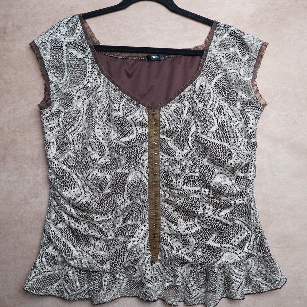 ING+ USA Metallic Knit Tank Top Medium